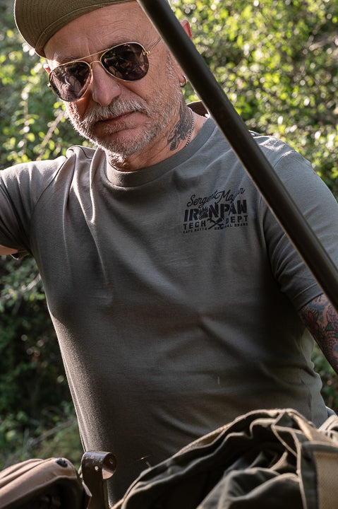 T-shirt Ironpaw “Custom & Hotrod” – Coton Bio GOTS – Kaki