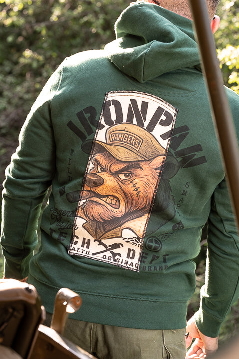 Sweat à capuche Ironpaw Vert Forêt Capu Mattu