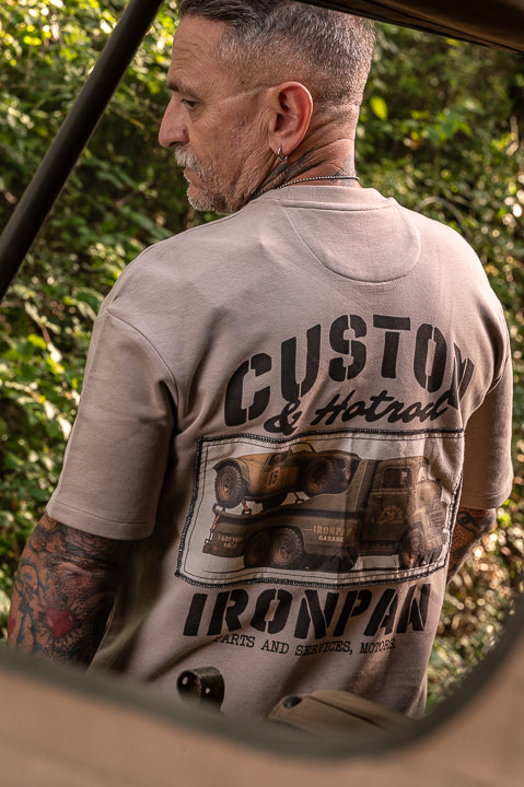 T-shirt Oversize Hybride Ironpaw “Custom Trucker” – 300g Bio & Recyclé – Print & Stitch Capu Mattu