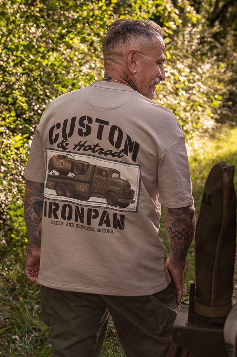 T-shirt Oversize Hybride Ironpaw “Custom Trucker” – 300g Bio & Recyclé – Print & Stitch Capu Mattu