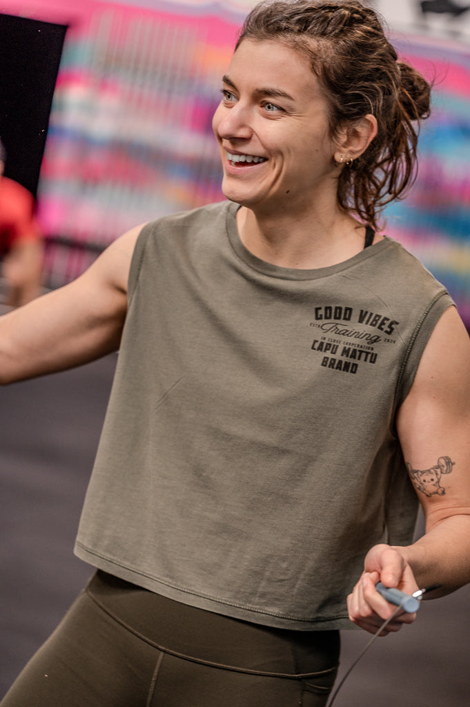 T-Shirt Crop Top kaki