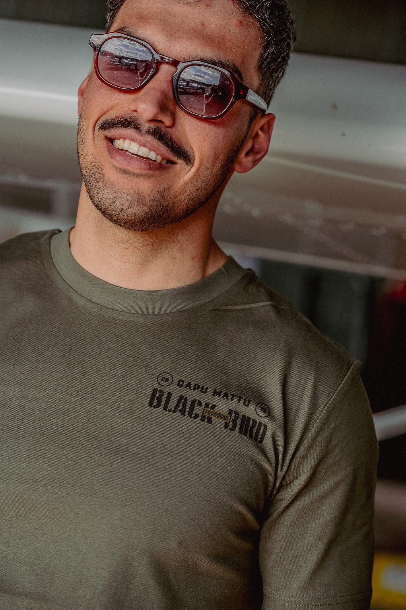 Tee-shirt Black Bird Squadron Patchwork Crème
