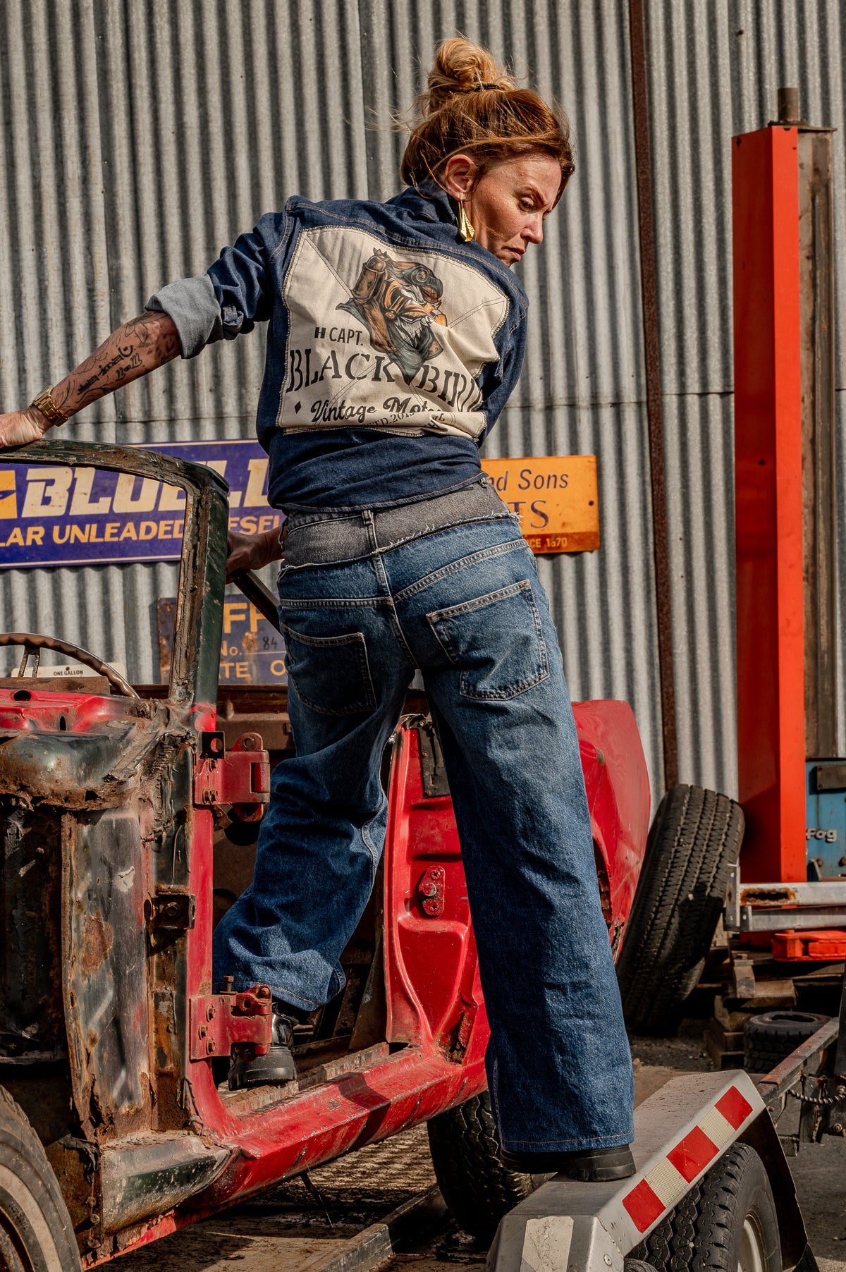 Chemise blue denim Captain Black Bird