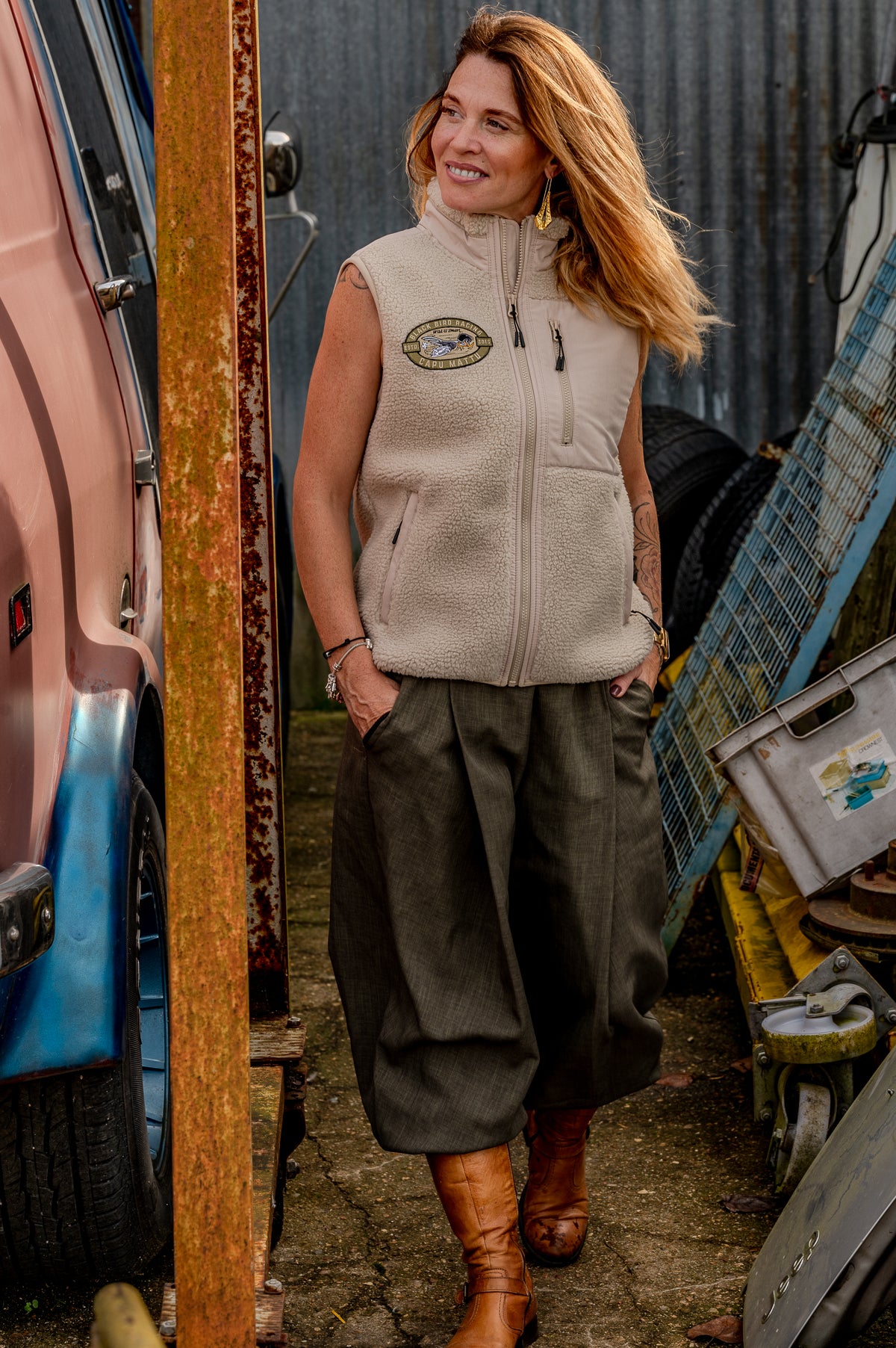 Gilet Sherpa sans manches Racing Désert
