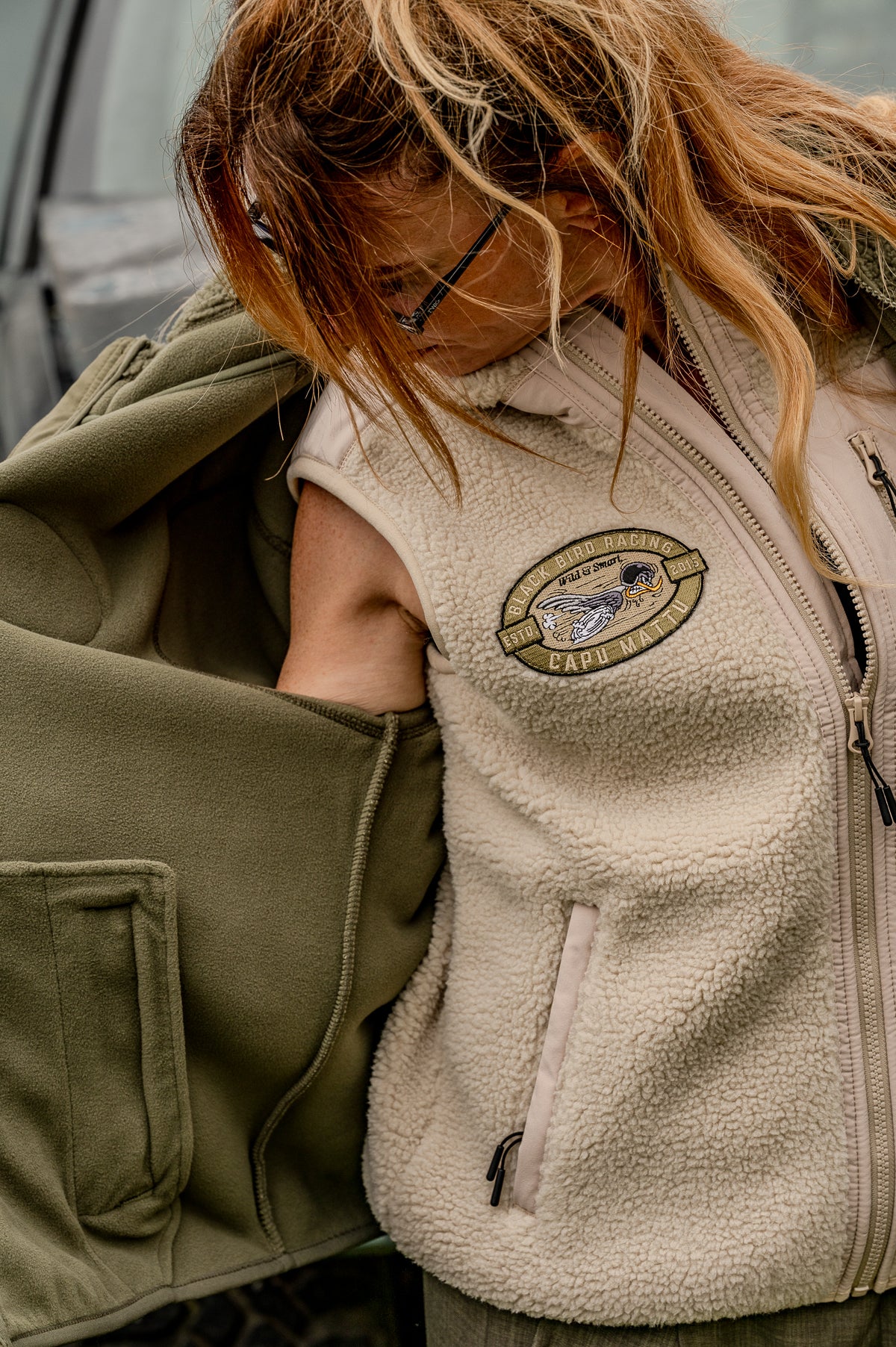 Gilet Sherpa sans manches Racing Désert