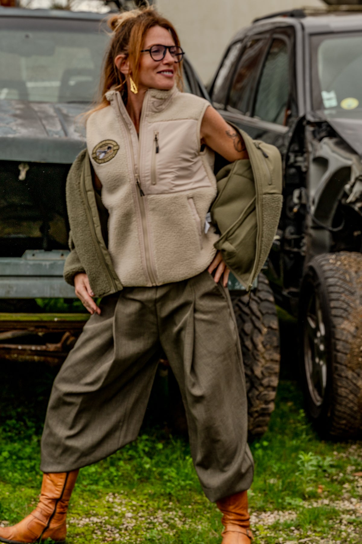 Gilet Sherpa sans manches Racing Désert