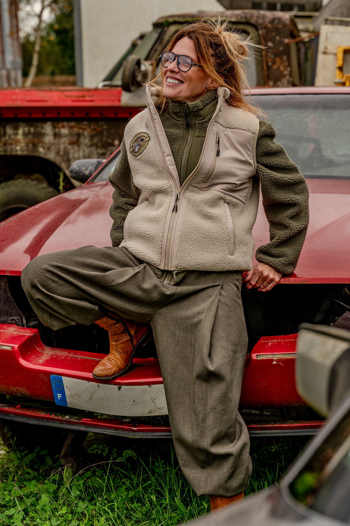 Gilet Sherpa sans manches Racing Désert