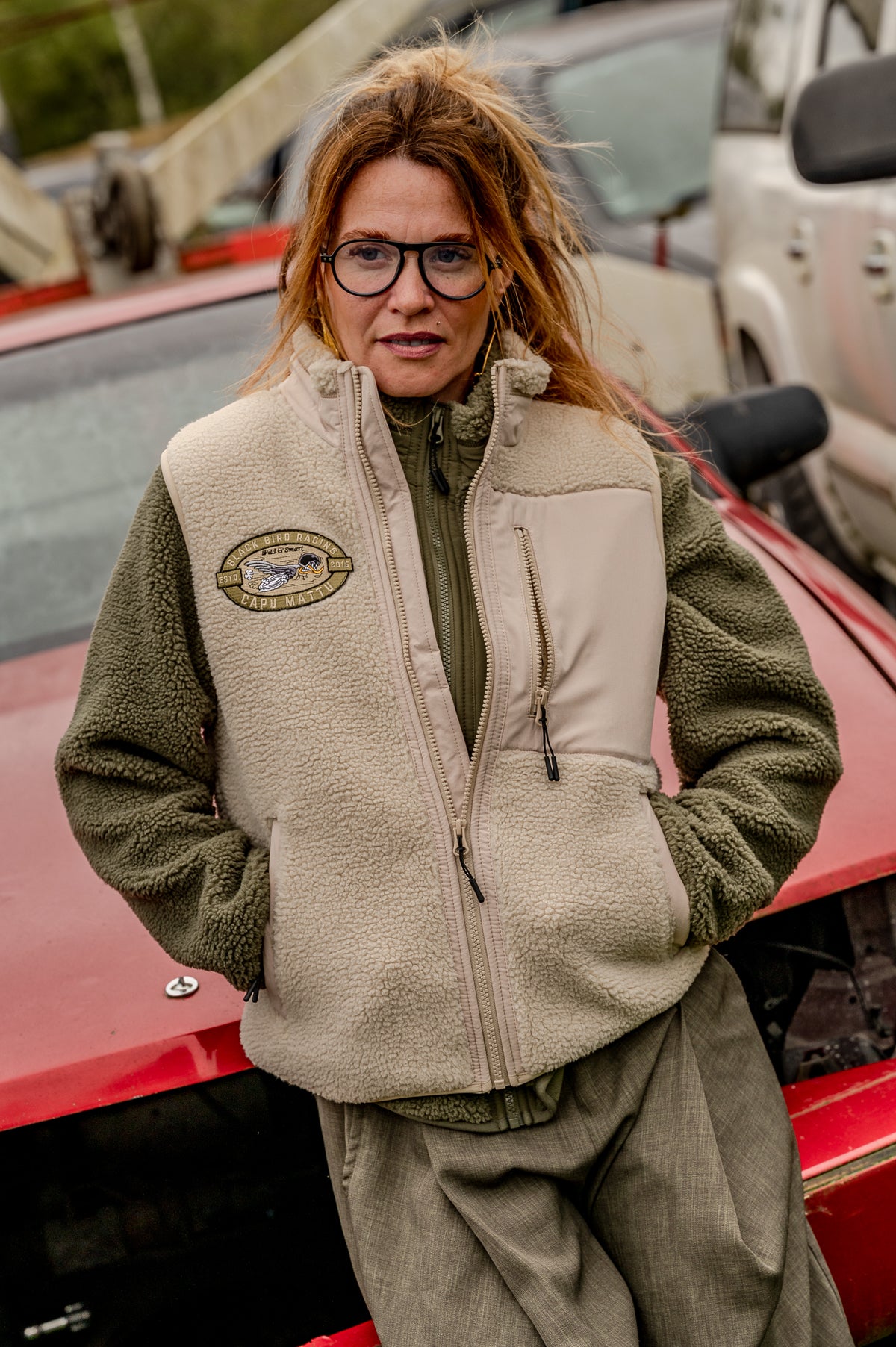 Gilet Sherpa sans manches Racing Désert