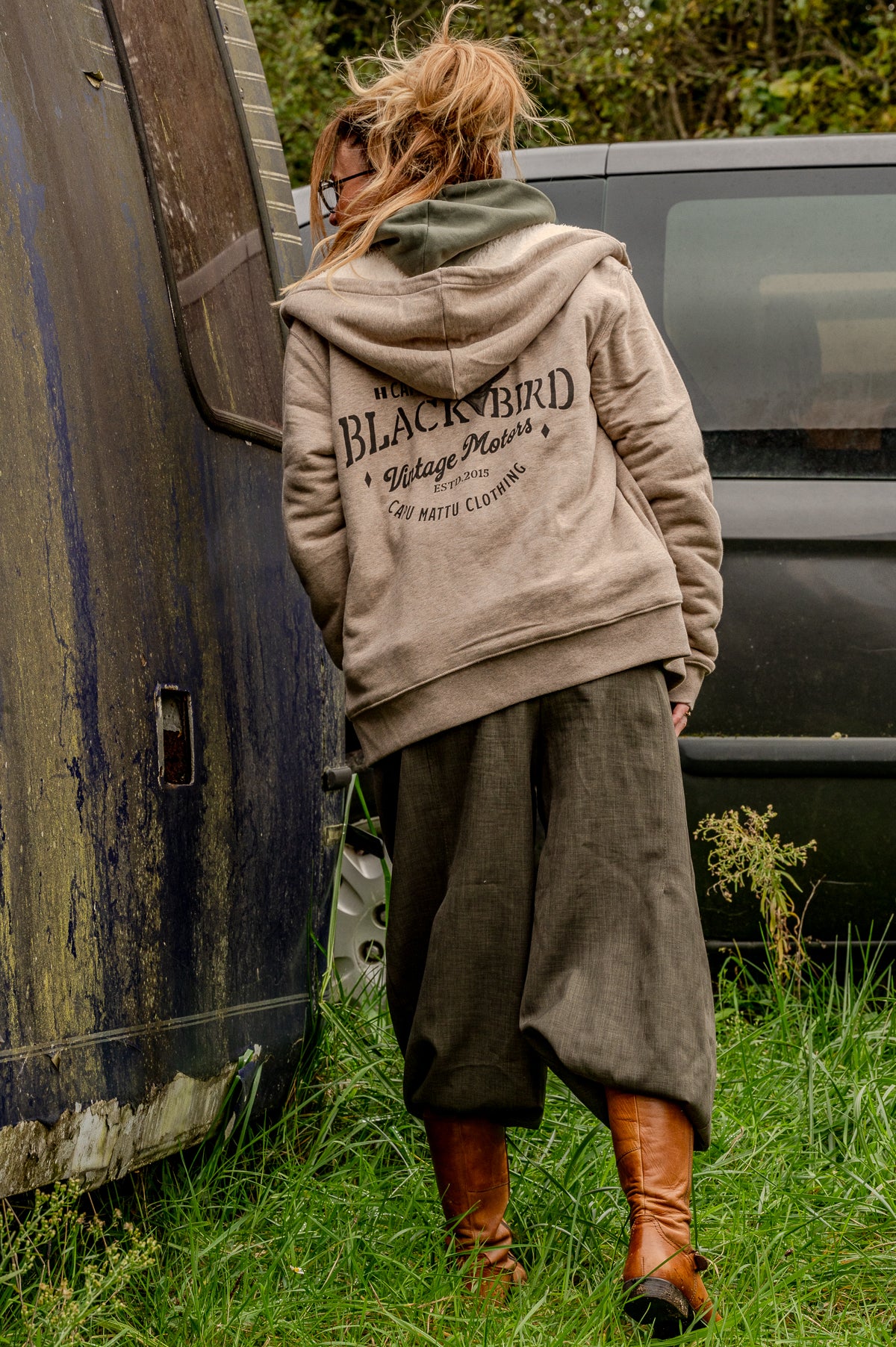 Sweat shirt Zip Sherpa Captain Black Bird Heather Sand