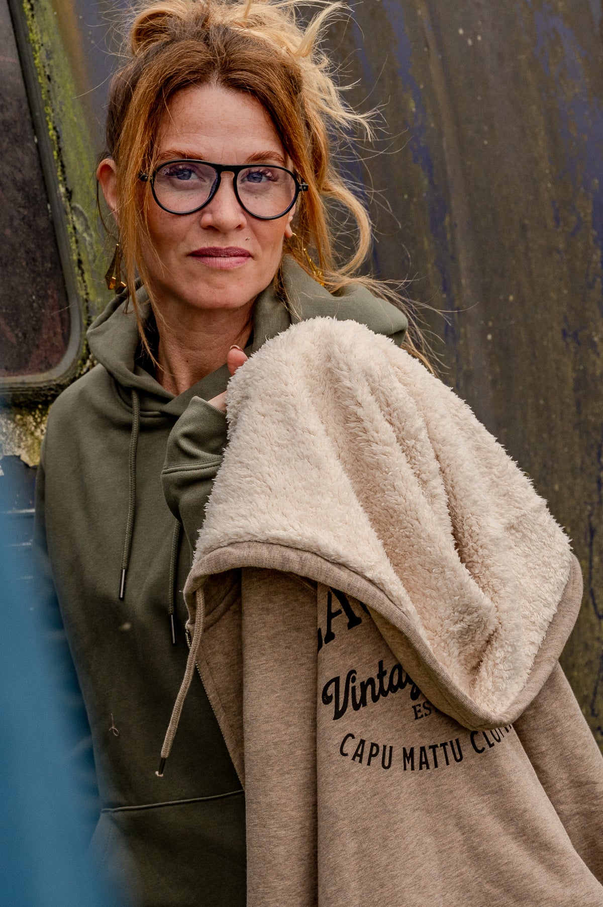 Sweat shirt Zip Sherpa Captain Black Bird Heather Sand