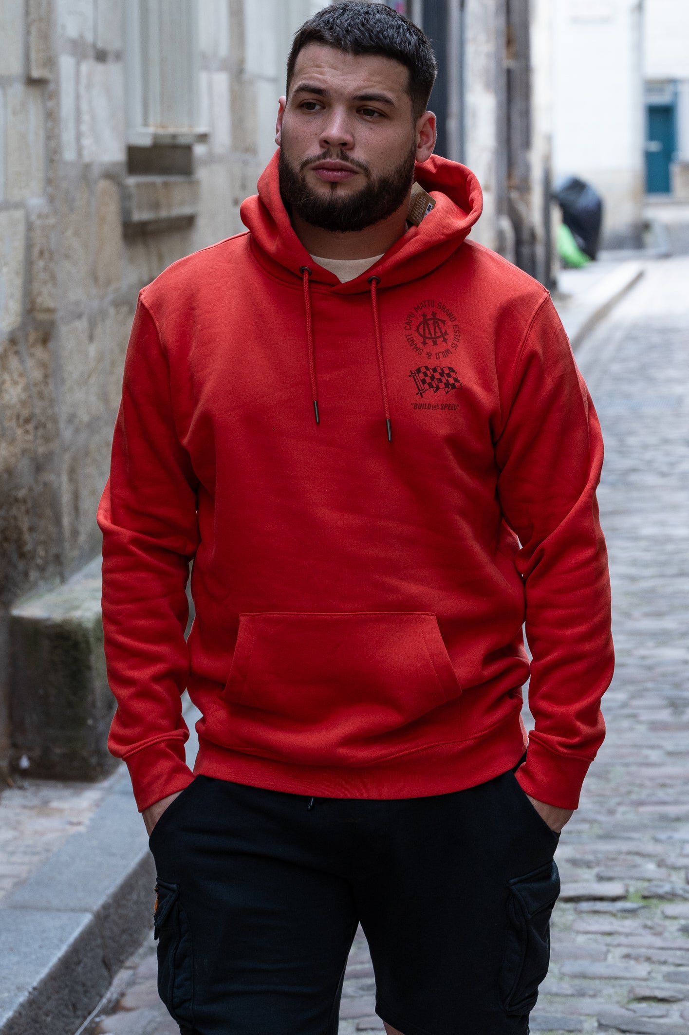 Sweat à capuche Legacy Race – Build for Speed (paprika)