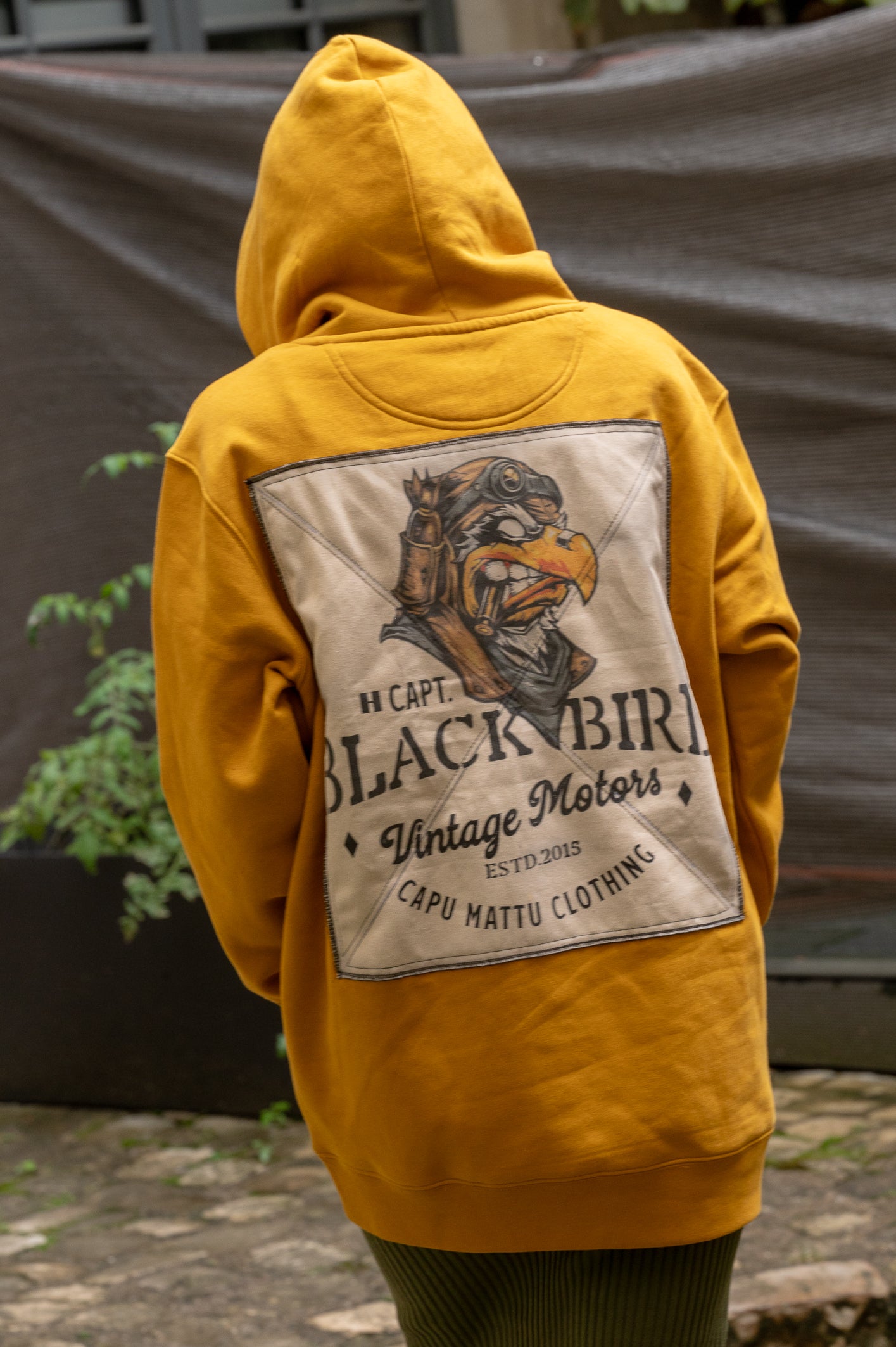 Sweat-shirt Captain Black Bird Patchwork matelassé Jaune