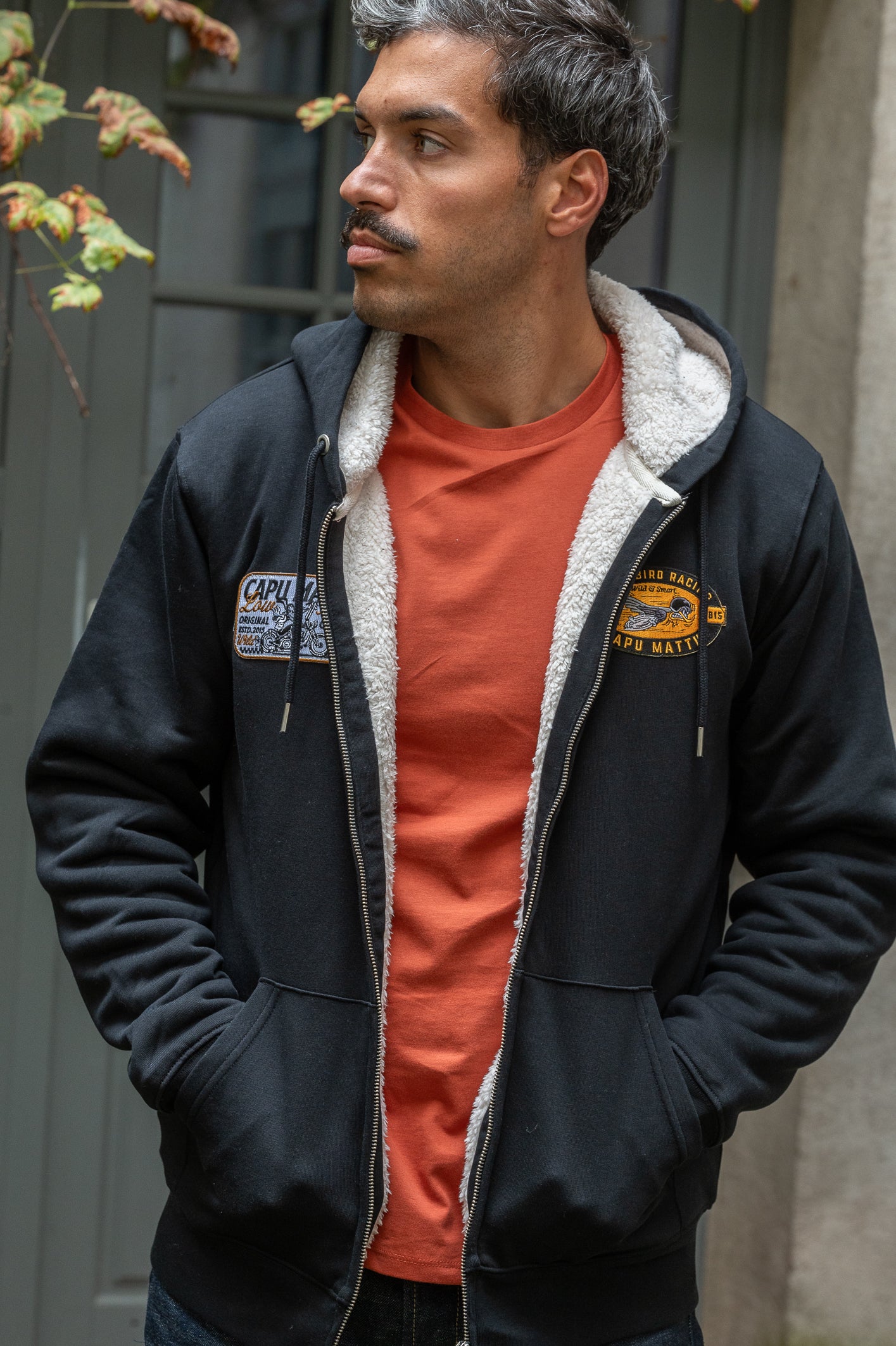 Sweat-shirt Zip Sherpa Racing Black