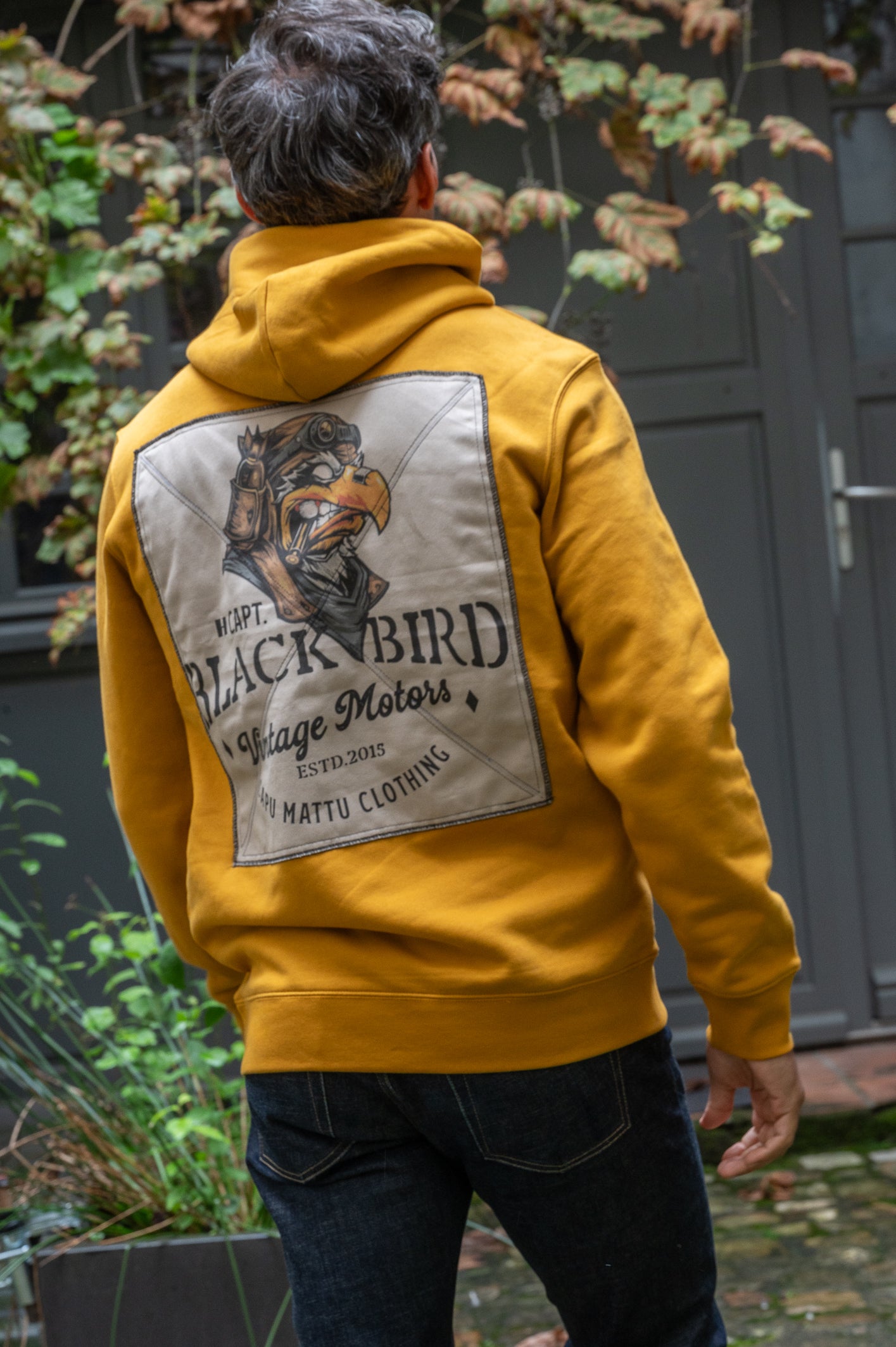 Sweat-shirt Captain Black Bird Patchwork matelassé Jaune