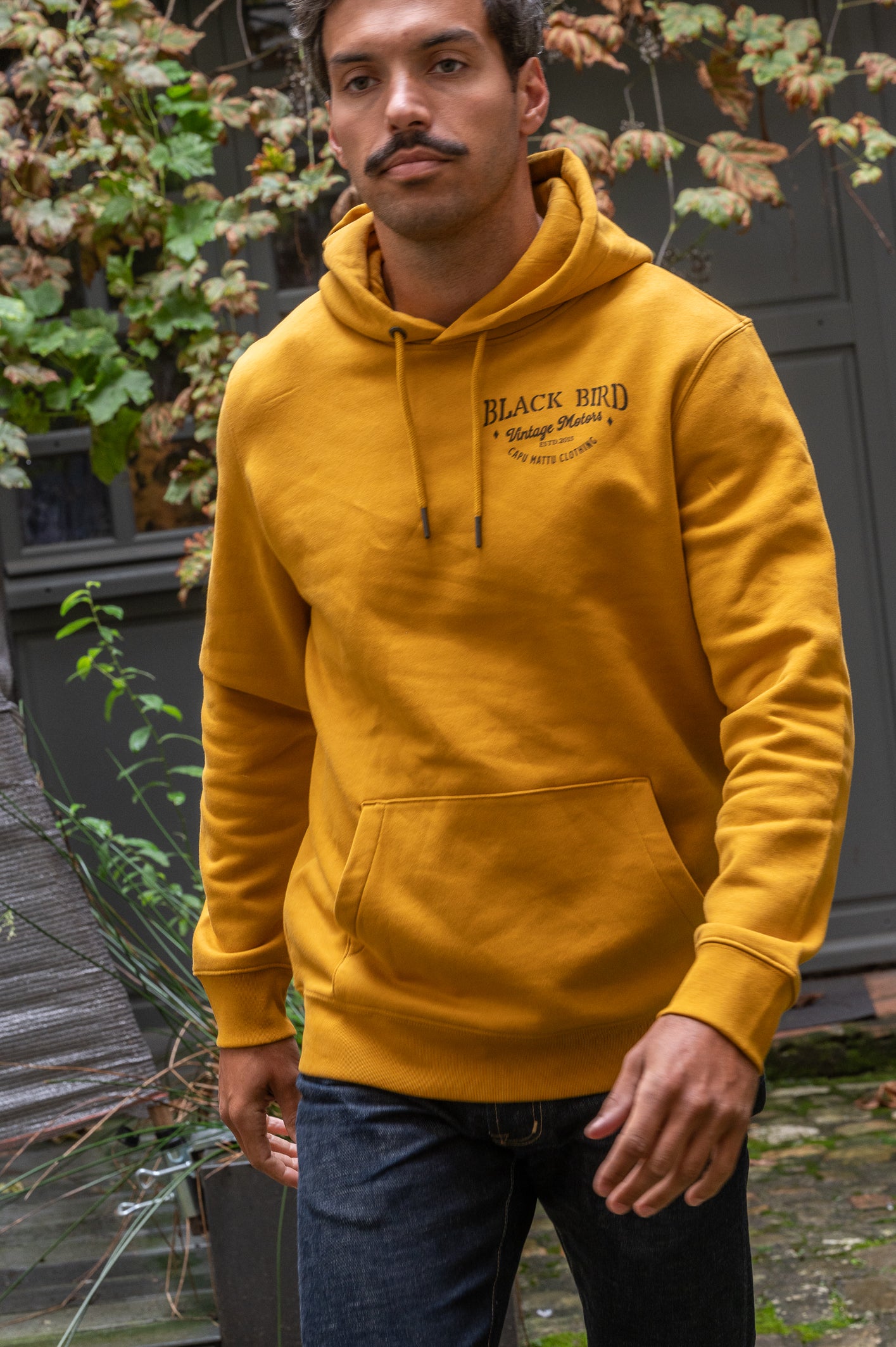 Sweat-shirt Captain Black Bird Patchwork matelassé Jaune