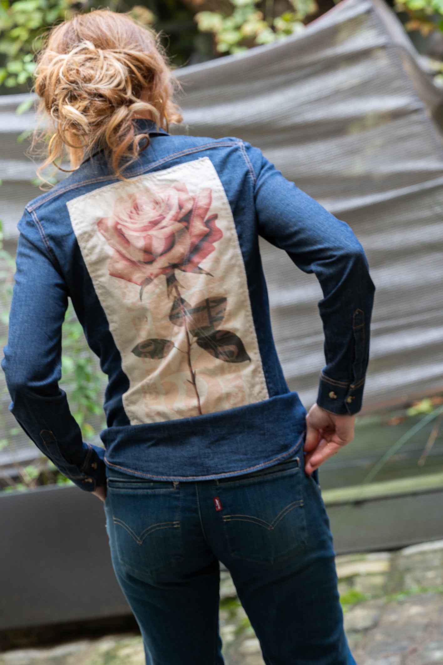 Chemise blue denim Captain Black Bird Romance