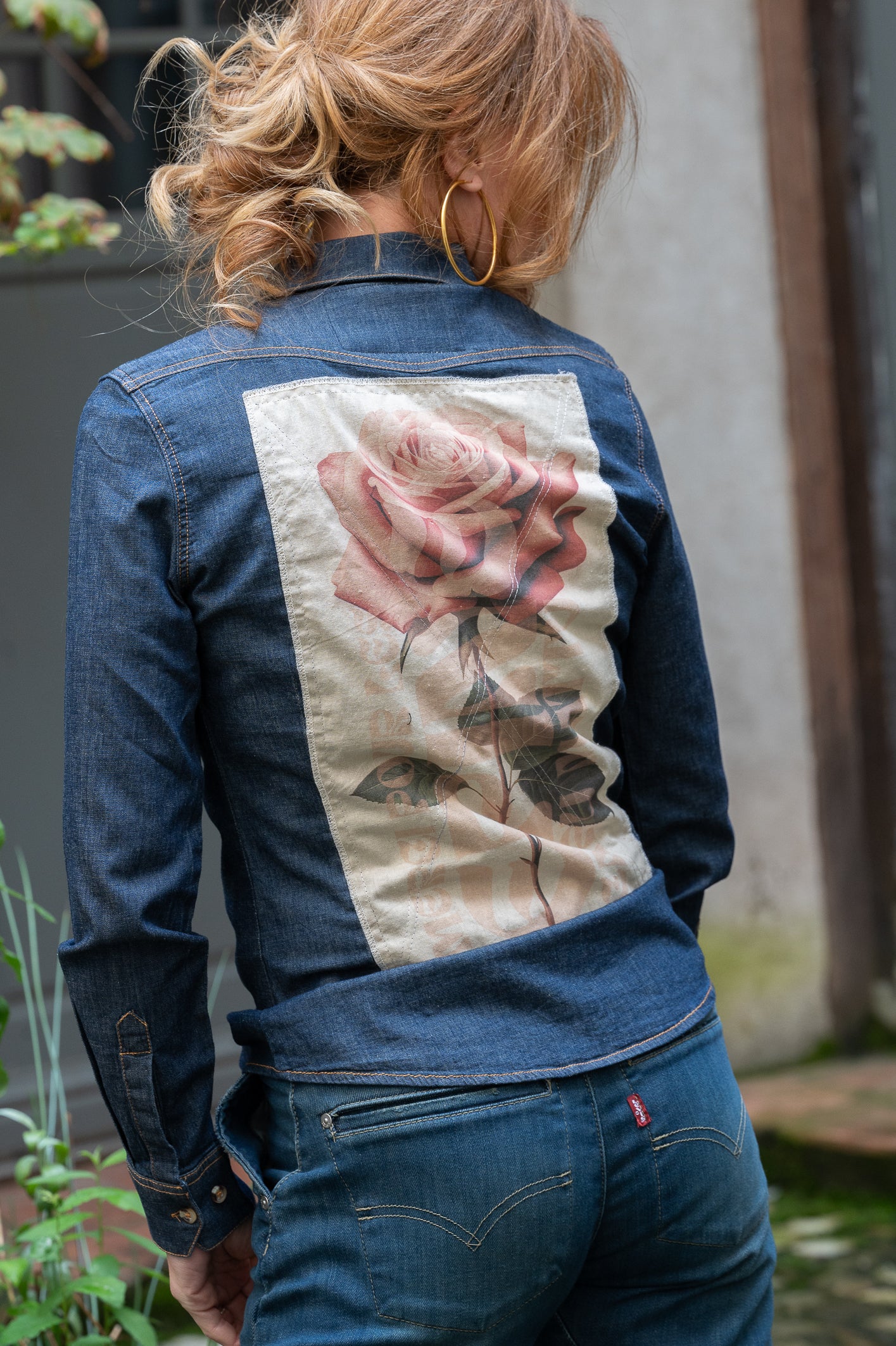 Chemise blue denim Captain Black Bird Romance