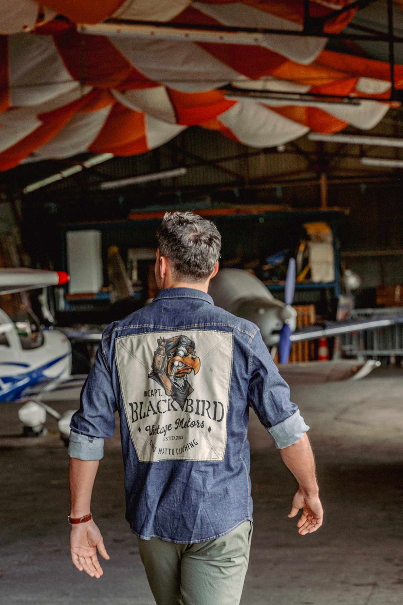 Chemise blue denim Captain Black Bird