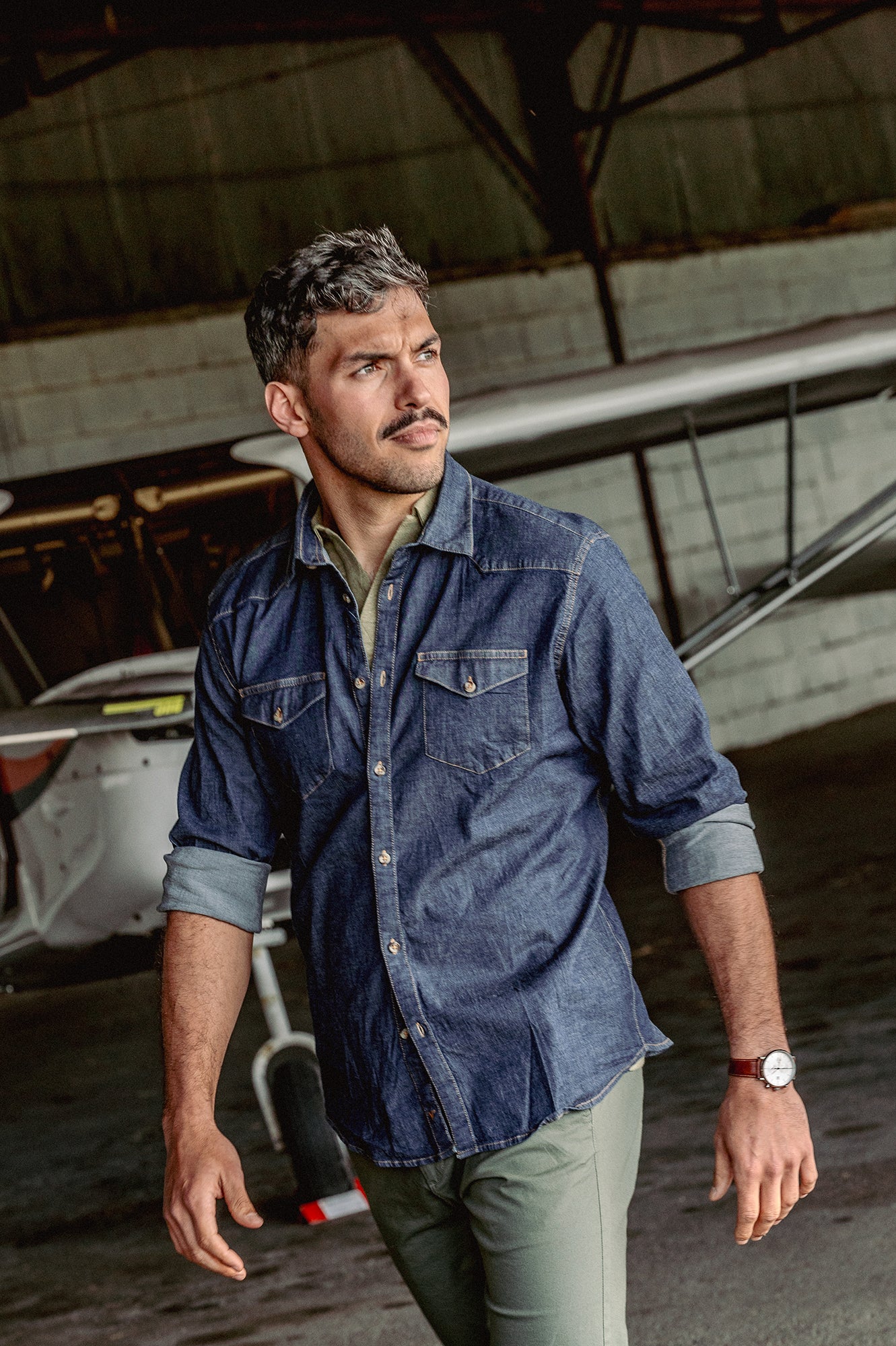Chemise blue denim Captain Black Bird