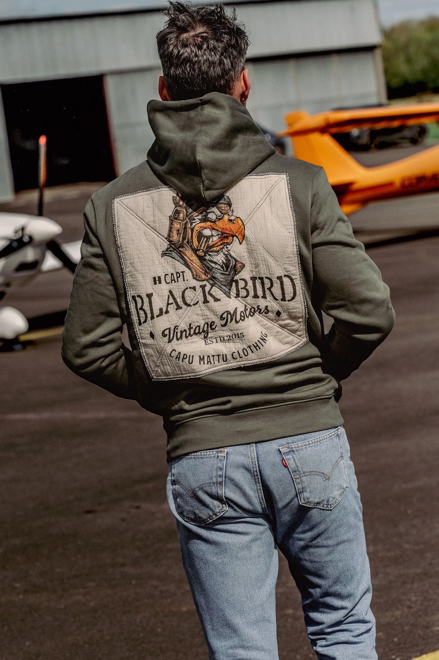 Sweat-shirt Captain Black Bird Patchwork matelassé