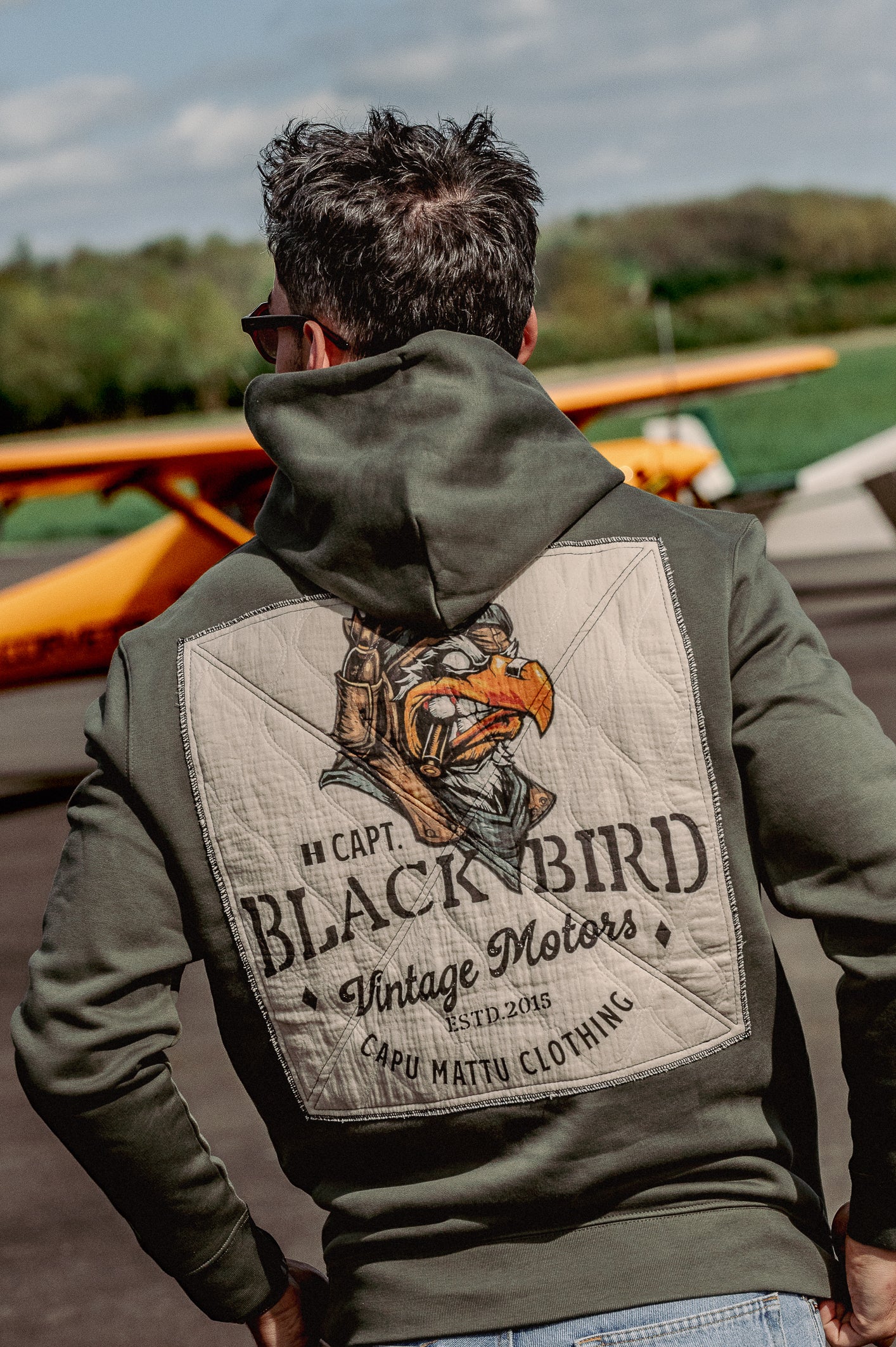 Sweat-shirt Captain Black Bird Patchwork matelassé