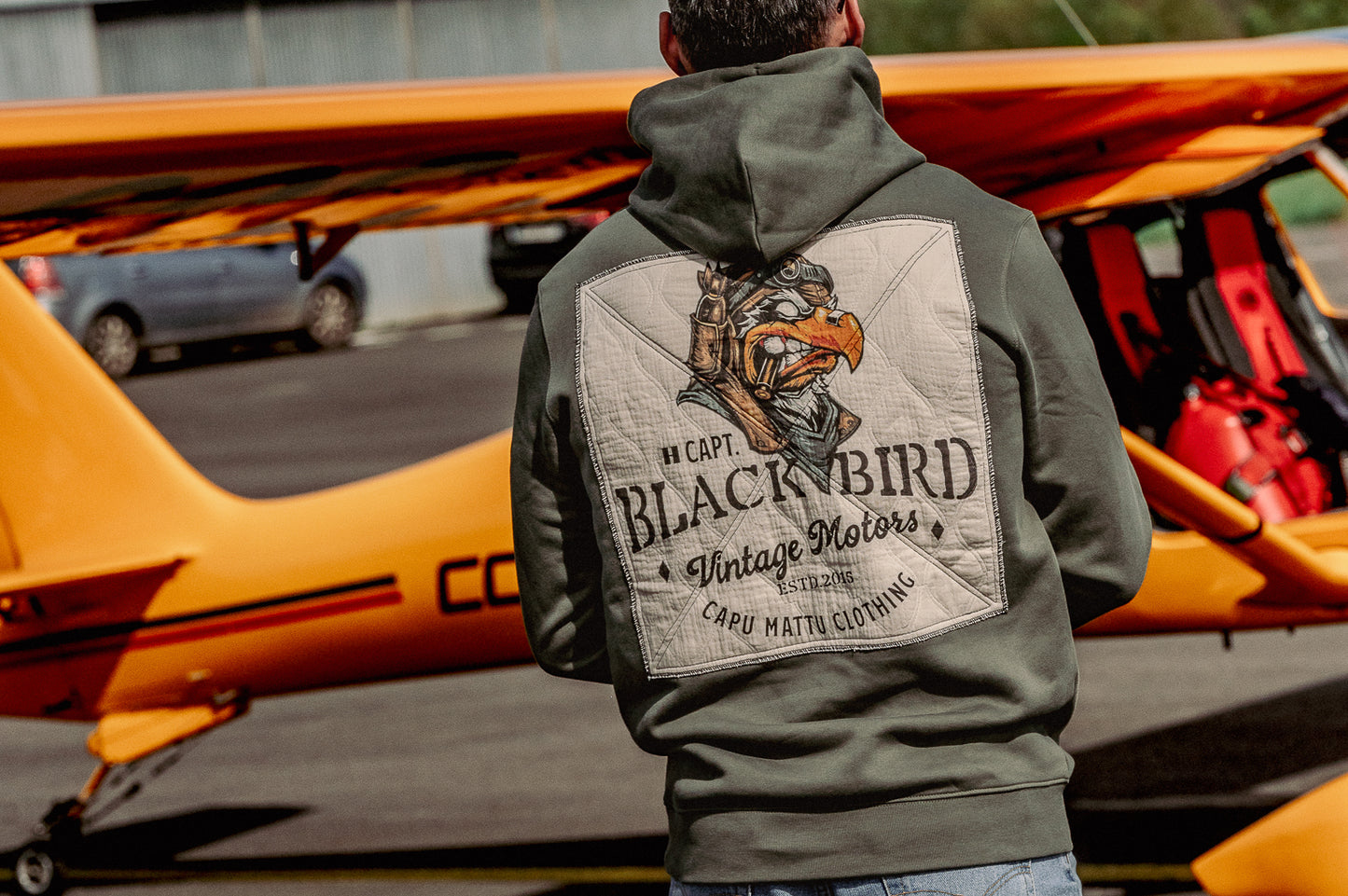 Sweat-shirt Captain Black Bird Patchwork matelassé