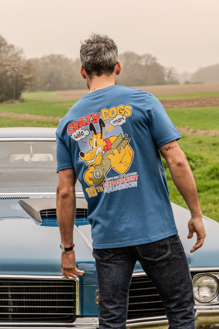 t-shirt bleu capu mattu 180g