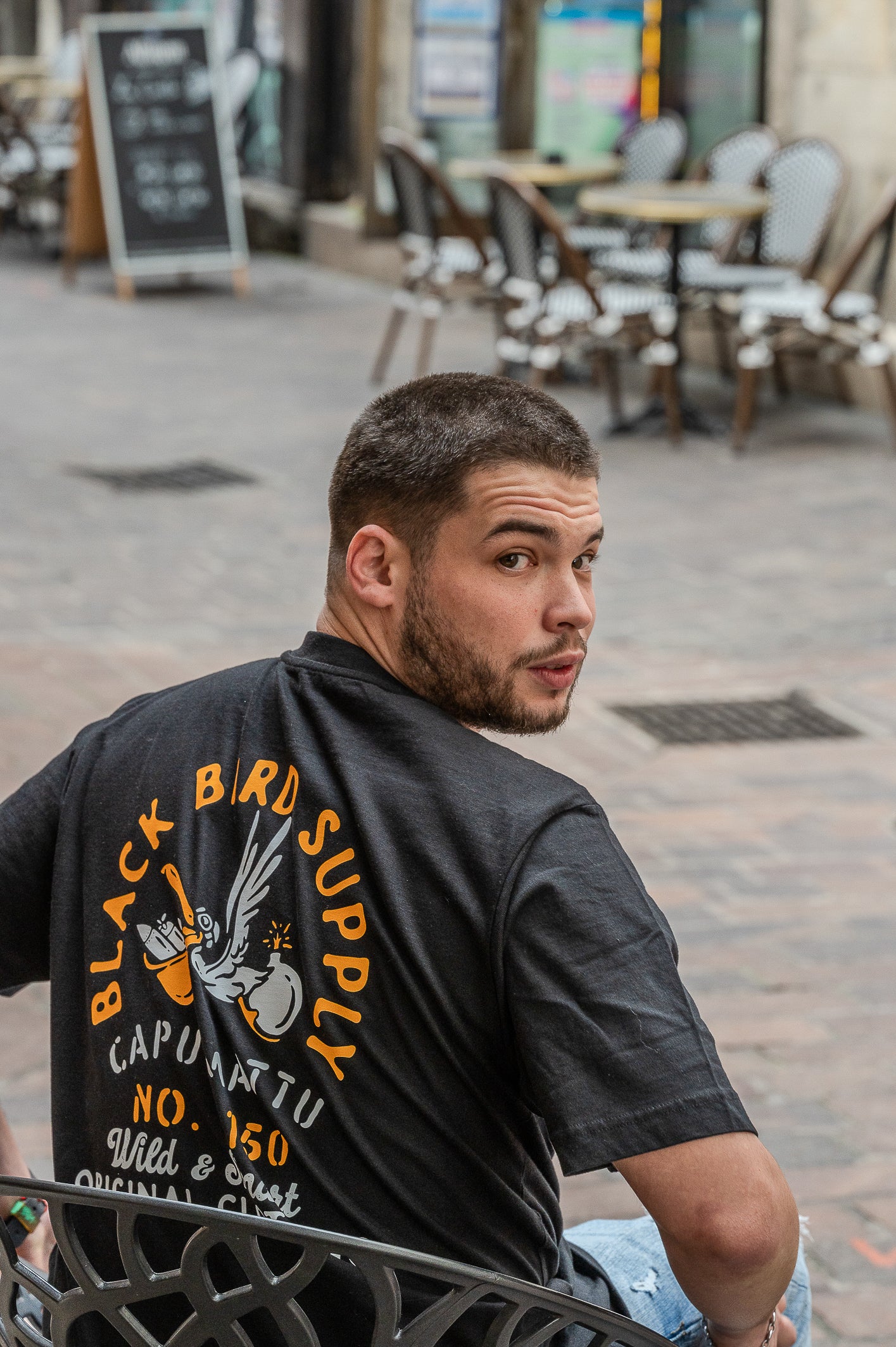 Tee-shirt Sweat Black Bird Supply