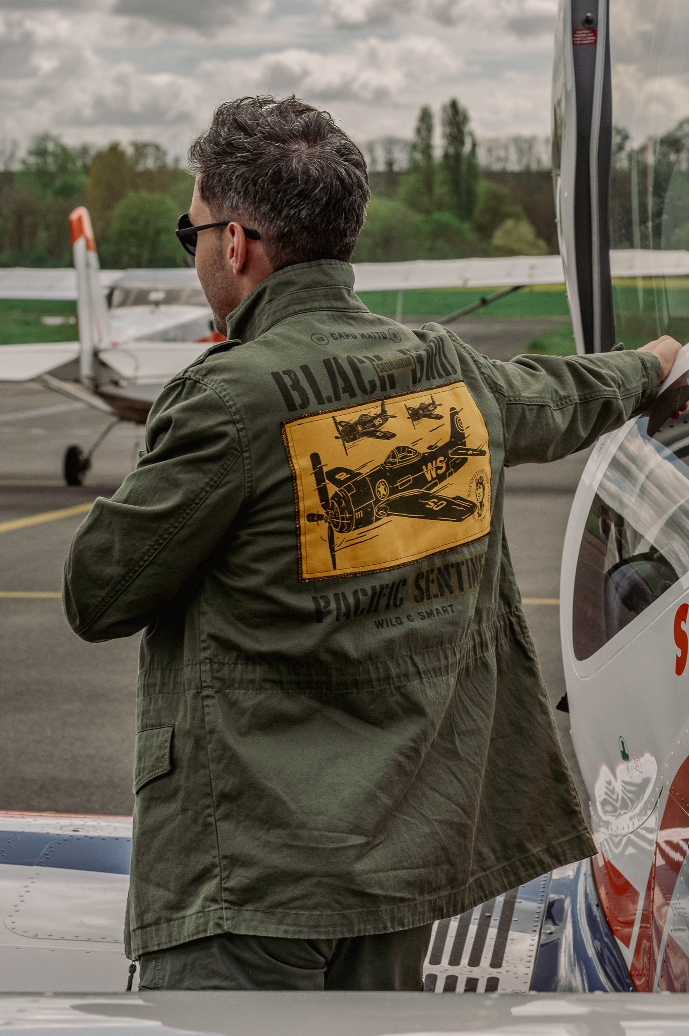 Veste militaire Black Bird Squadron Papy Boyington's Bastard