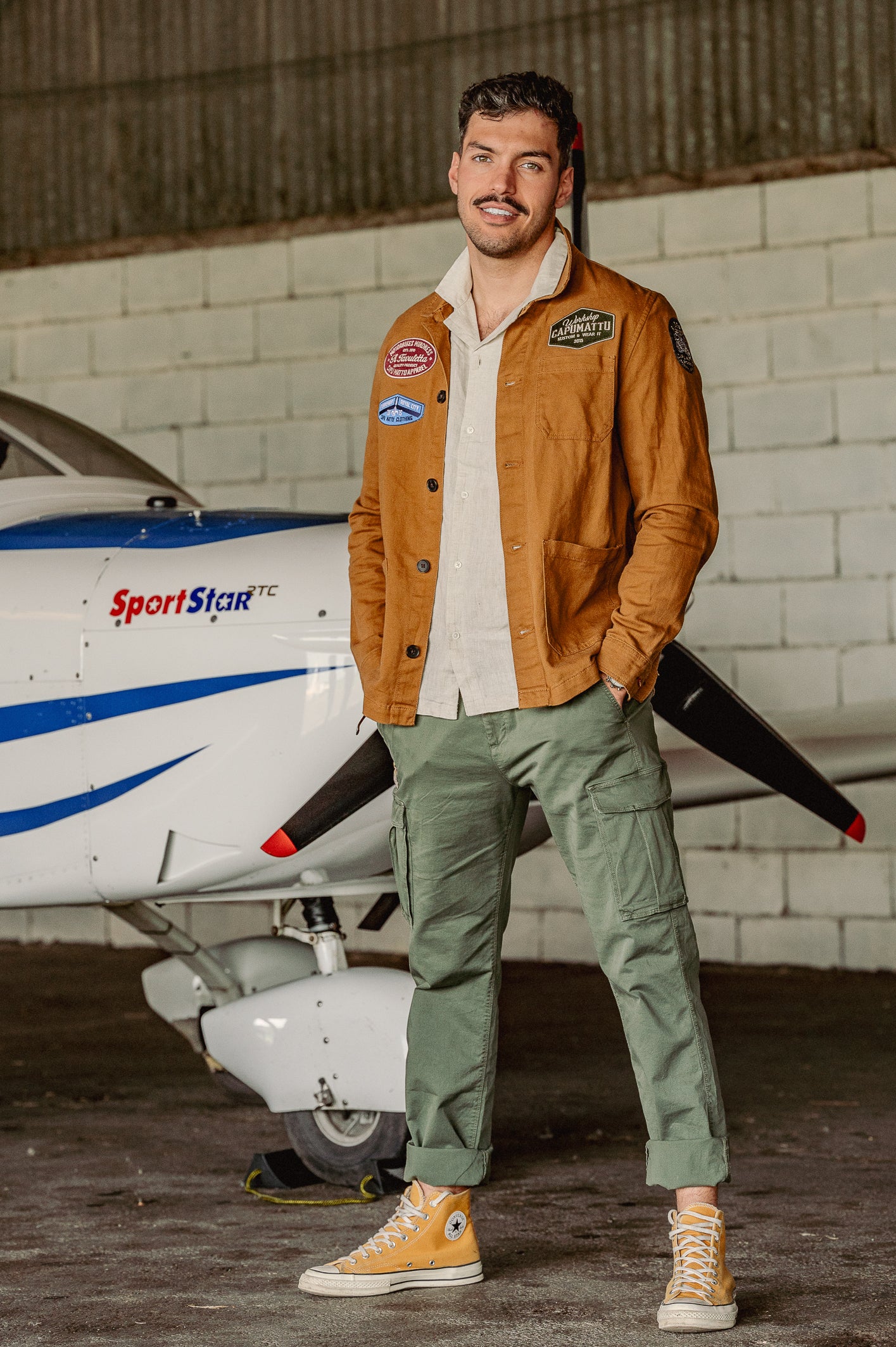 Veste Worker Camel Capu Mattu