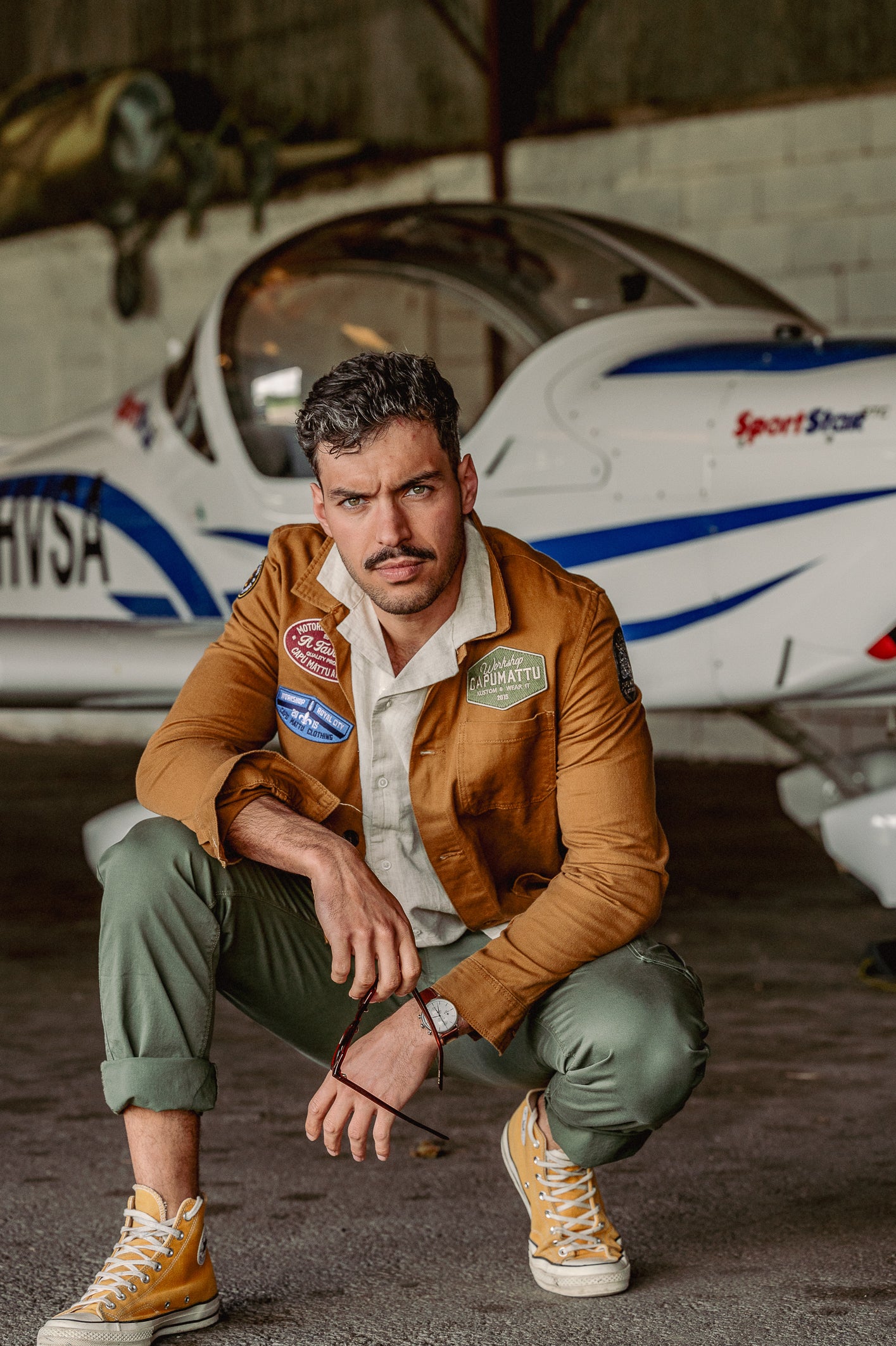 Veste Worker Camel Capu Mattu