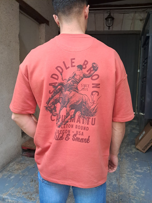 T-shirt Saddle Bronc brique 300g
