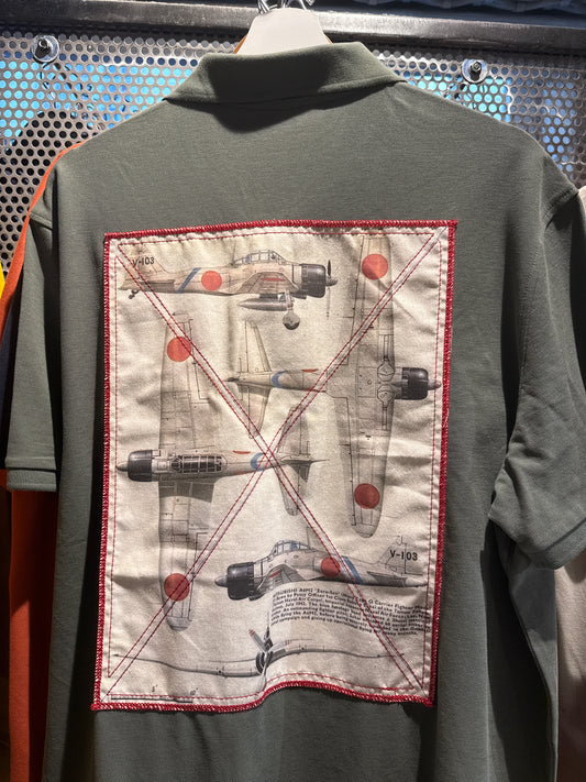 Polo Zéro iconic war machine kaki patch