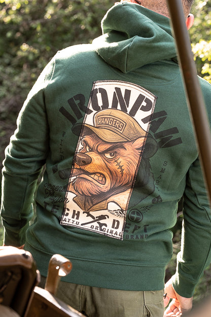 Sweat à capuche Ironpaw Vert Forêt Capu Mattu