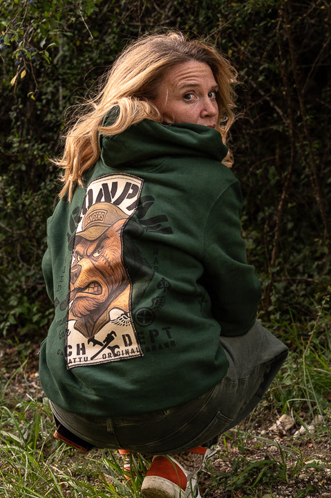 Sweat à capuche Ironpaw Vert Forêt Capu Mattu