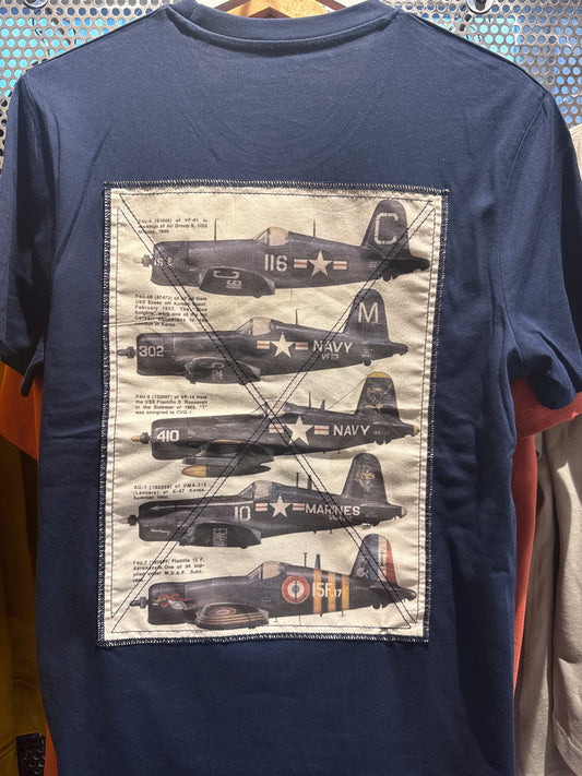 T-shirt Corsaire Papy Boyington Bleu marine