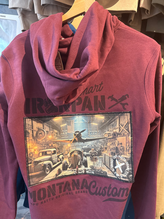 Sweat shirt Hoodies garage Iron Paw Dark cherry