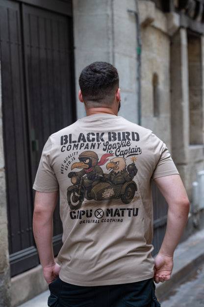 T-shirt Black Bird – Sparkle & Captain (Désert – 180g)