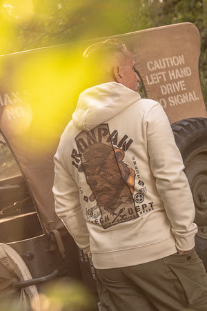 Sweatshirt Hoodies Ironpaw Ivory quilted patch