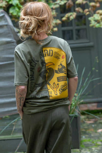 Tee-shirt Black Bird Kaki