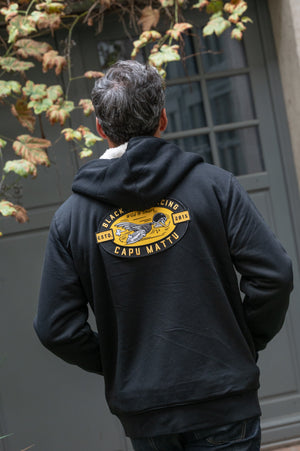 Sweatshirt Zip Sherpa Racing Black