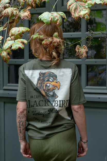 T-shirt Captain Black Bird Patché Kaki