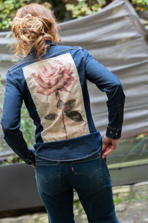 Blue denim shirt Captain Black Bird Romance