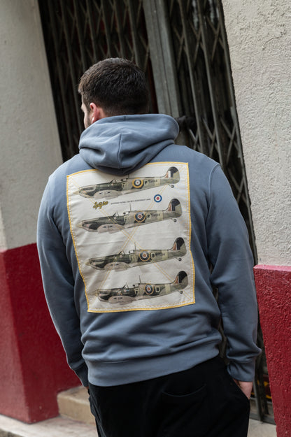 Sweat-shirt Hoodies Spitfire Iconic war machine gris minérale