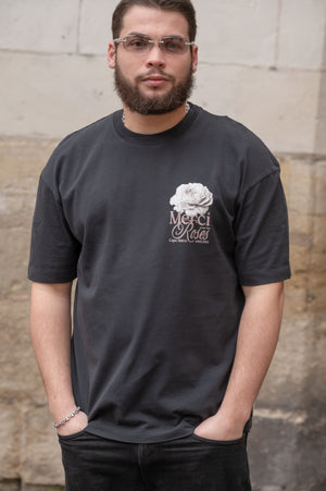 T-Shirt ROMANTIC black oversized epais
