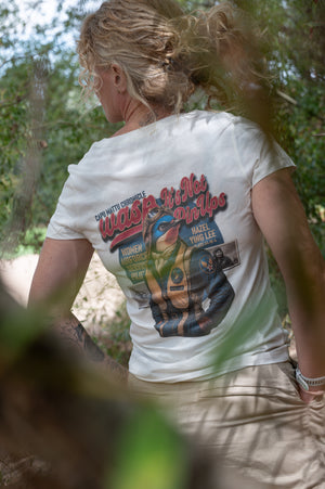 T-shirt femme col V WASP Hazel Ying Lee – Ivory