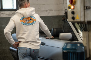 Sweat Hoodie Zip Blackbird Racing Broderie Gulf Collector — Ivoire — Capu Mattu