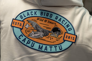 Sweat Hoodie Zip Blackbird Racing Broderie Gulf Collector — Ivoire — Capu Mattu