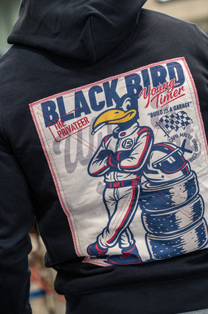Sweat Hoodie Zip Blackbird Racing Young Timer — Navy — Capu Mattu