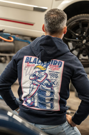 Sweat Hoodie Zip Blackbird Racing Young Timer — Navy — Capu Mattu